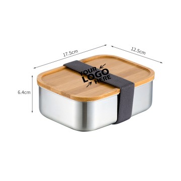  Wooden Lid Square Lunch Box